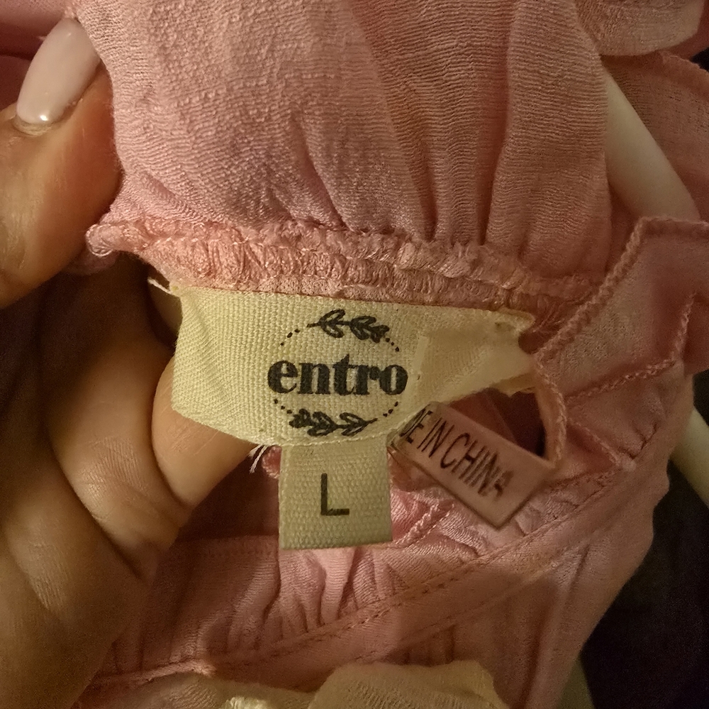 Entro, Pink Tiered Halter Maxi Dress, Large - Picture 15 of 16